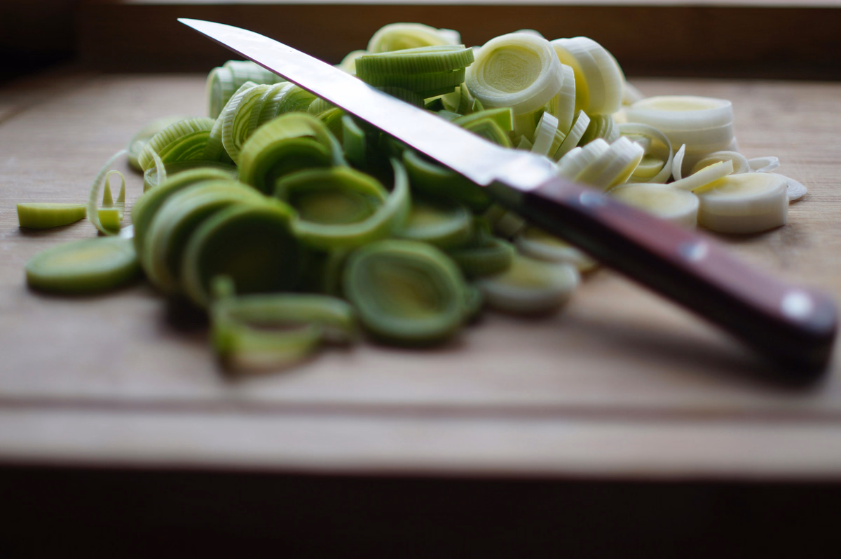 Braised Salmon with Leeks